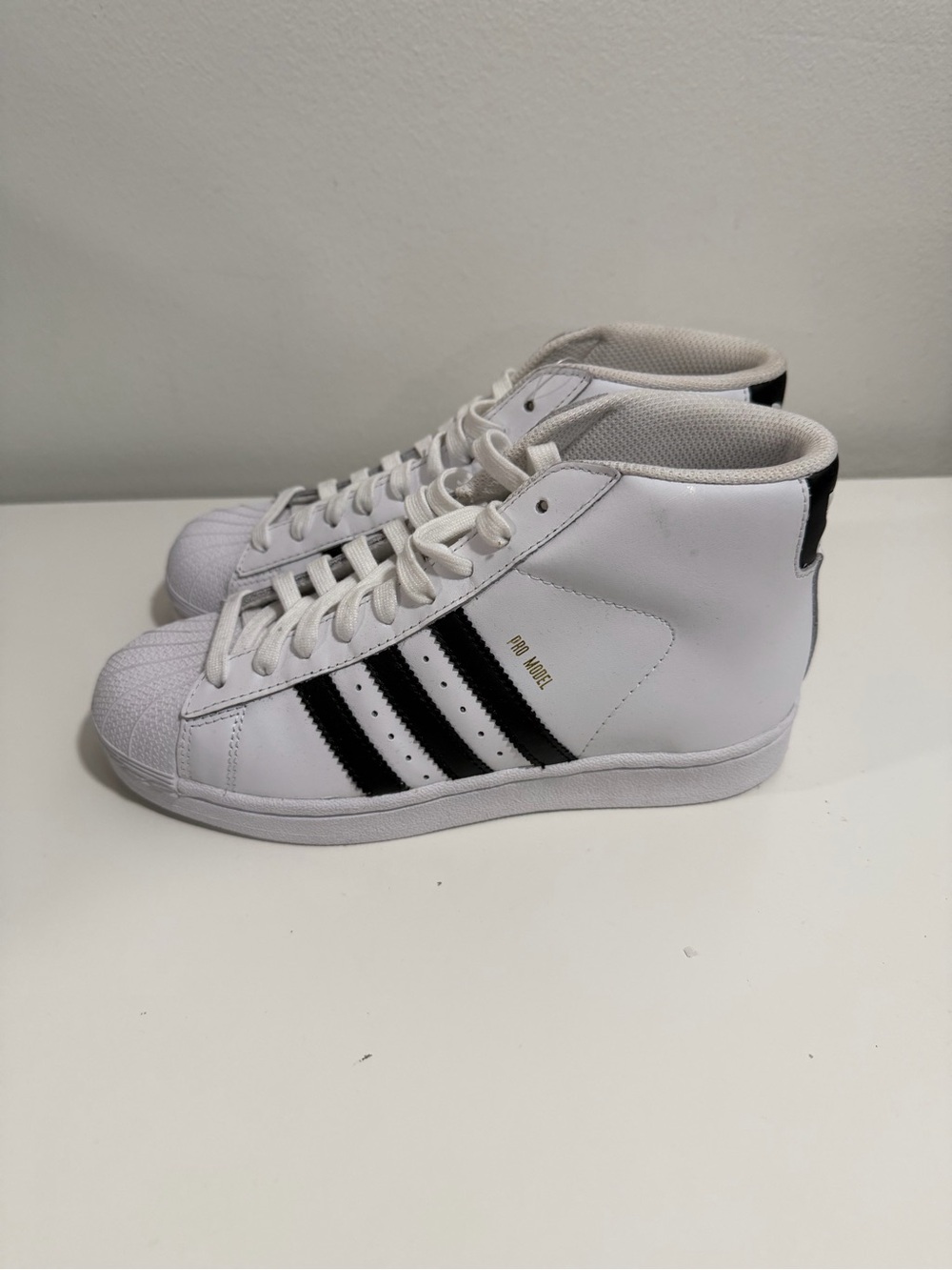 adidas White/Black Mid-Top Sneakers